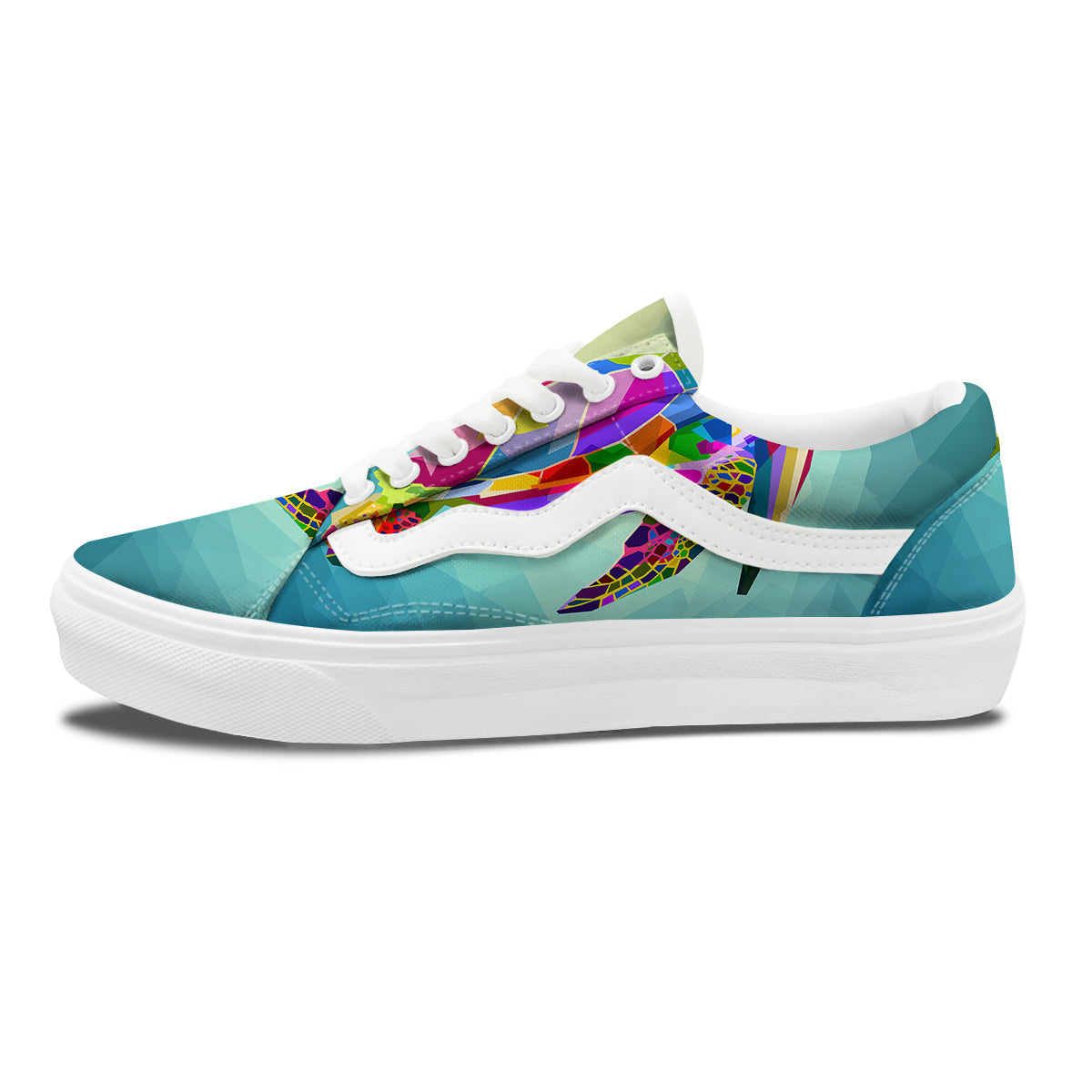 Sea Turtle Colorful Print Skate Shoes-grizzshop