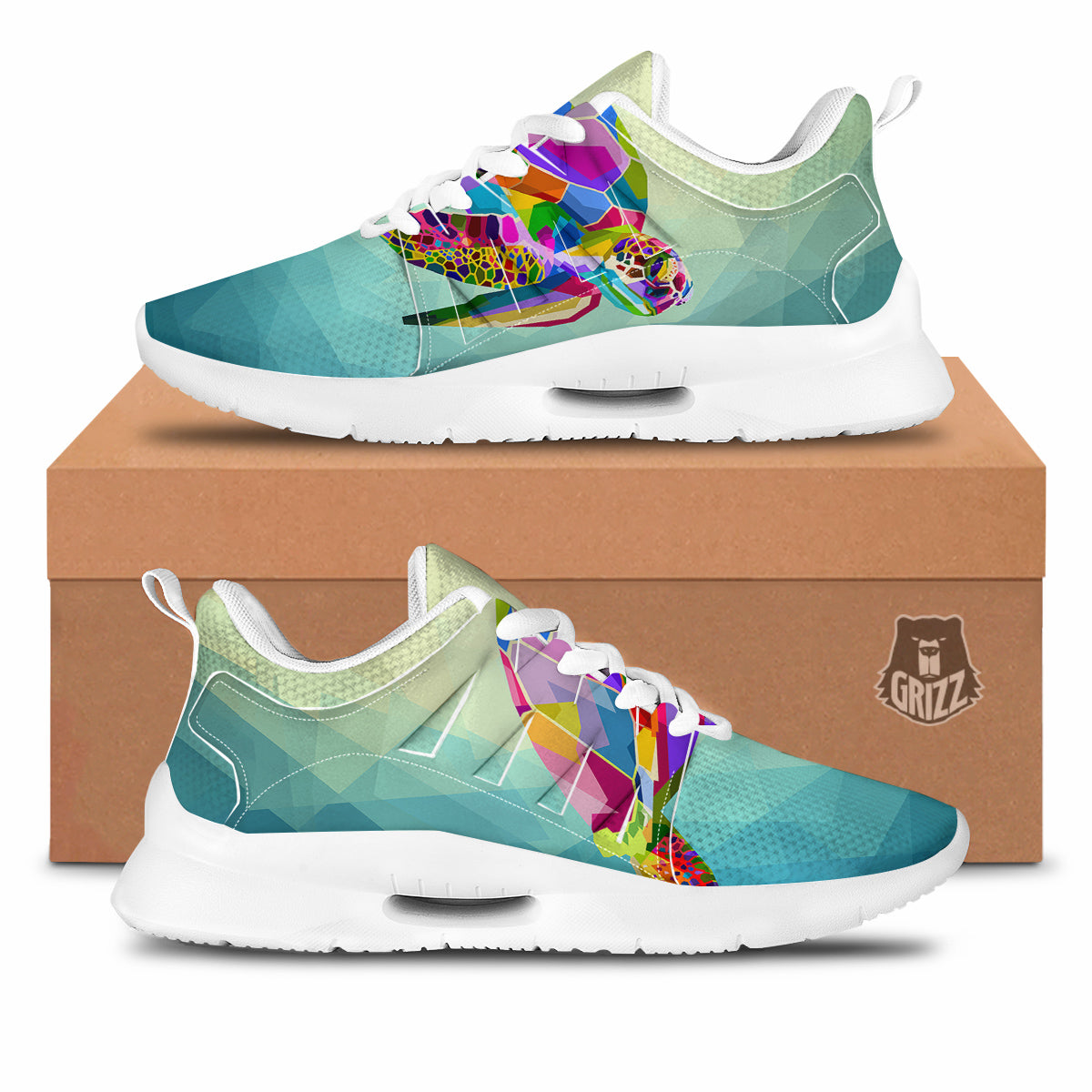 Sea Turtle Colorful Print Tennis Shoes-grizzshop