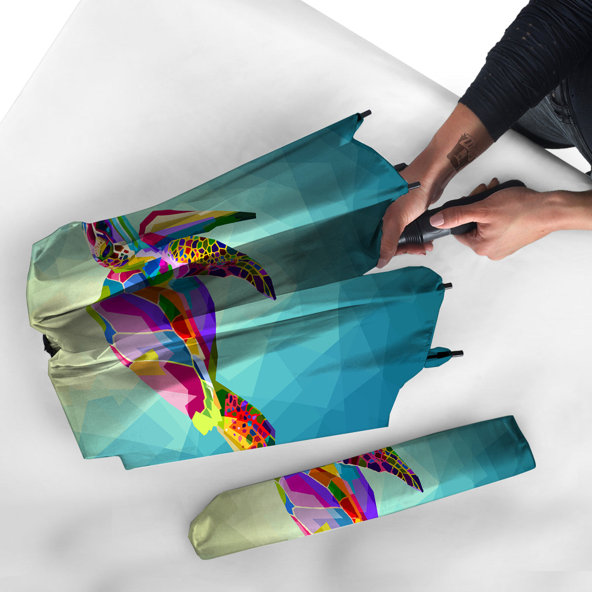 Sea Turtle Colorful Print Umbrella-grizzshop
