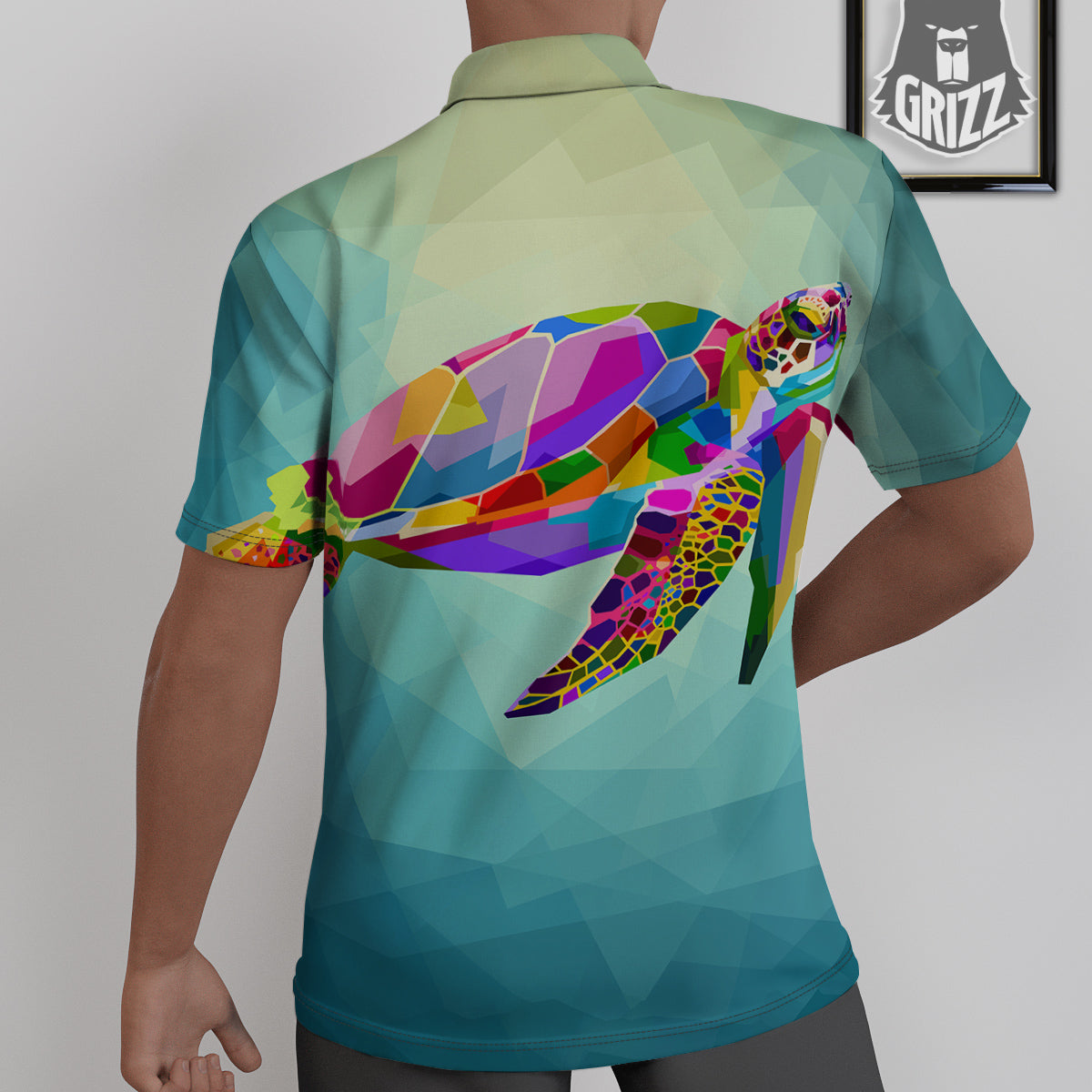 Sea Turtle Colorful Print Untucked Shirts-grizzshop