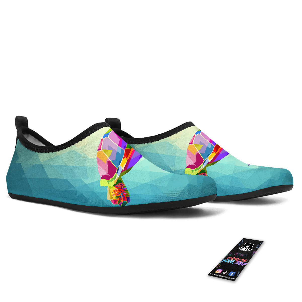 Sea Turtle Colorful Print Water Shoes-grizzshop