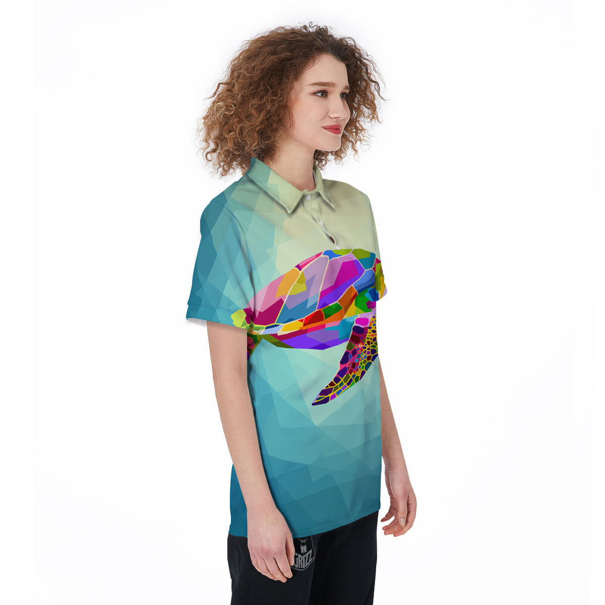 Sea Turtle Colorful Print Women's Golf Shirts-grizzshop
