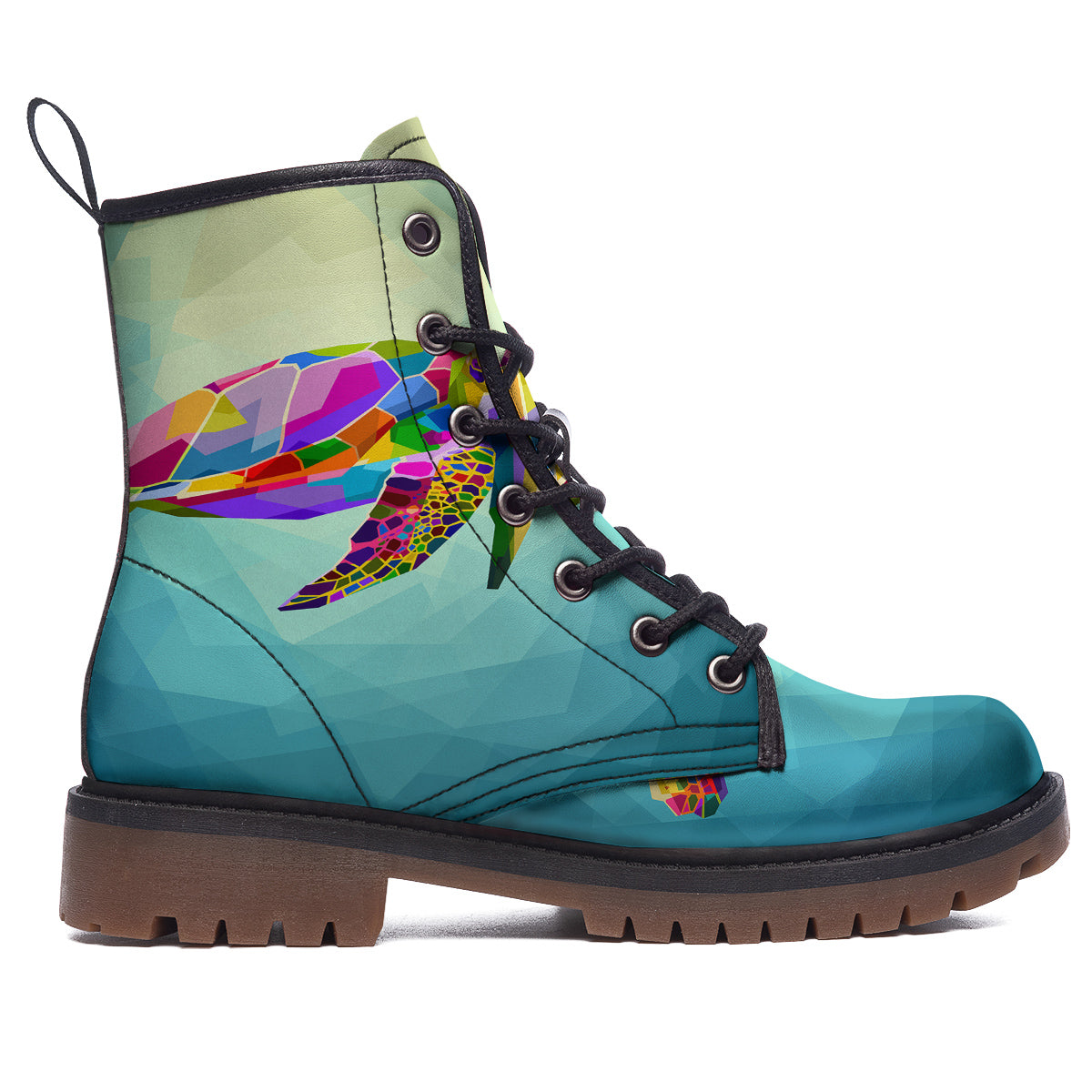 Sea Turtle Colorful Print Work Boots-grizzshop