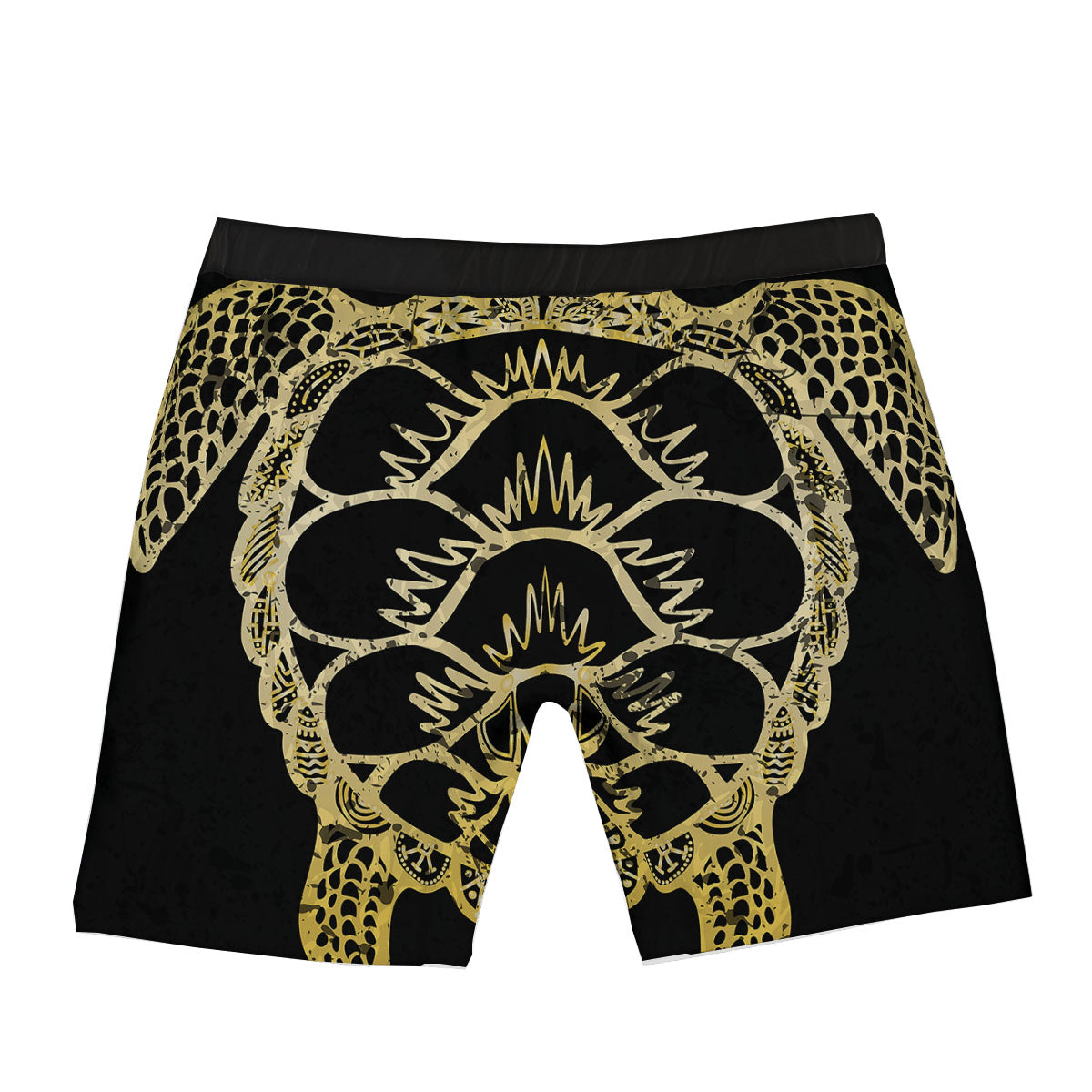 Sea Turtle Gold And Black Print Boxer Briefs-grizzshop