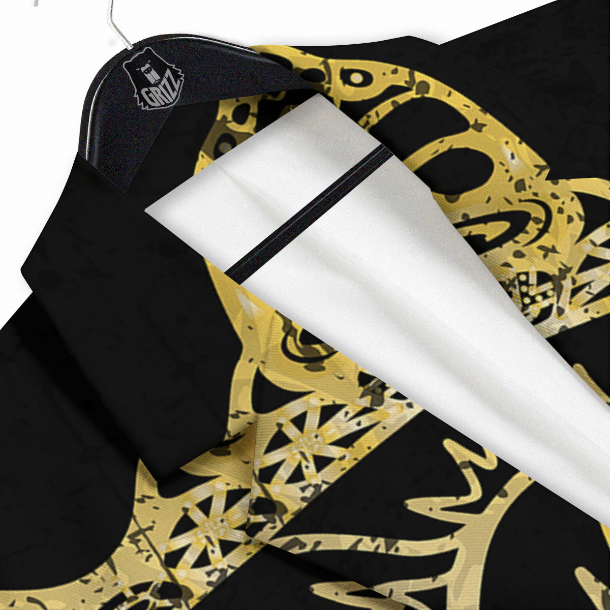 Sea Turtle Gold And Black Print Men's Sport Coat-grizzshop