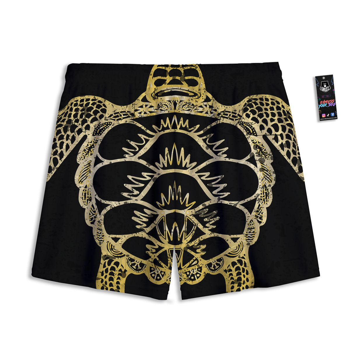 Sandwich Grey Doodle Print Pattern Mesh Shorts