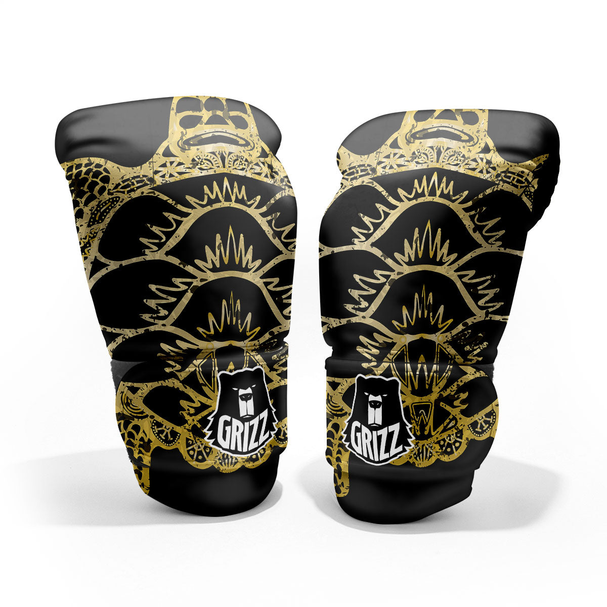 Sea Turtle Gold And Black Print Pro Boxing Glove