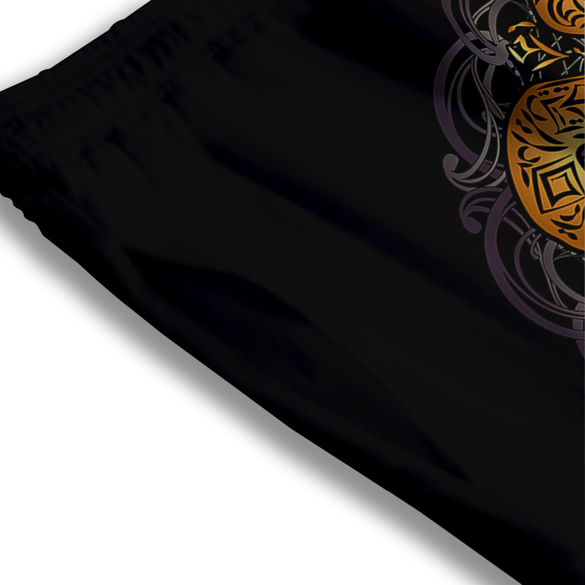 Sea Turtle Golden Tribal Print Mesh Shorts