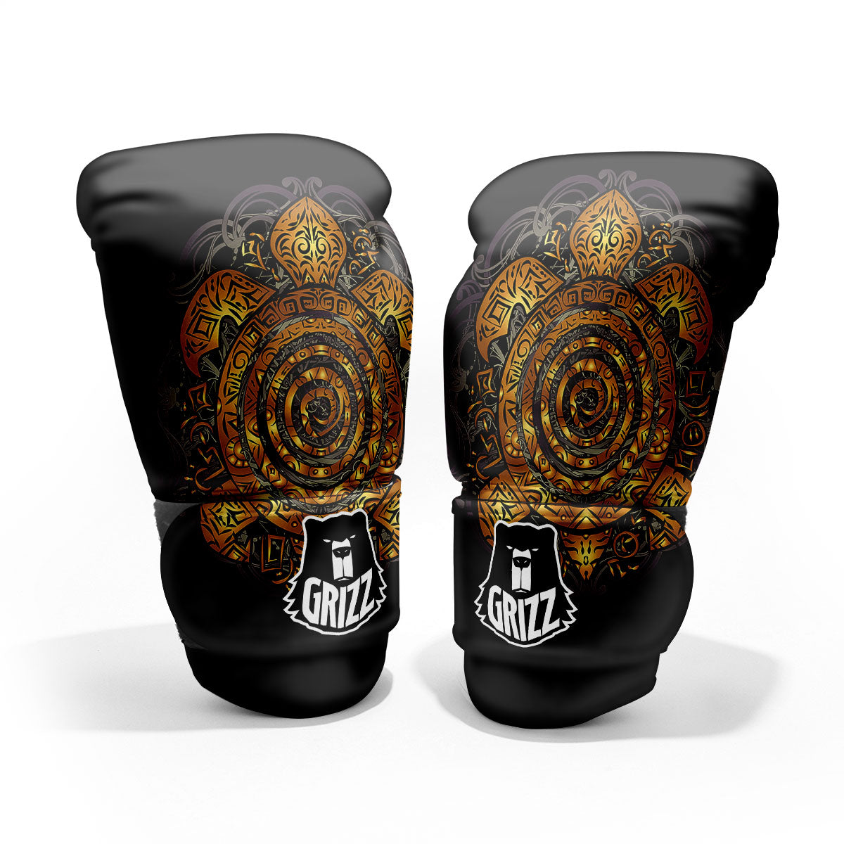 Sea Turtle Golden Tribal Print Pro Boxing Glove
