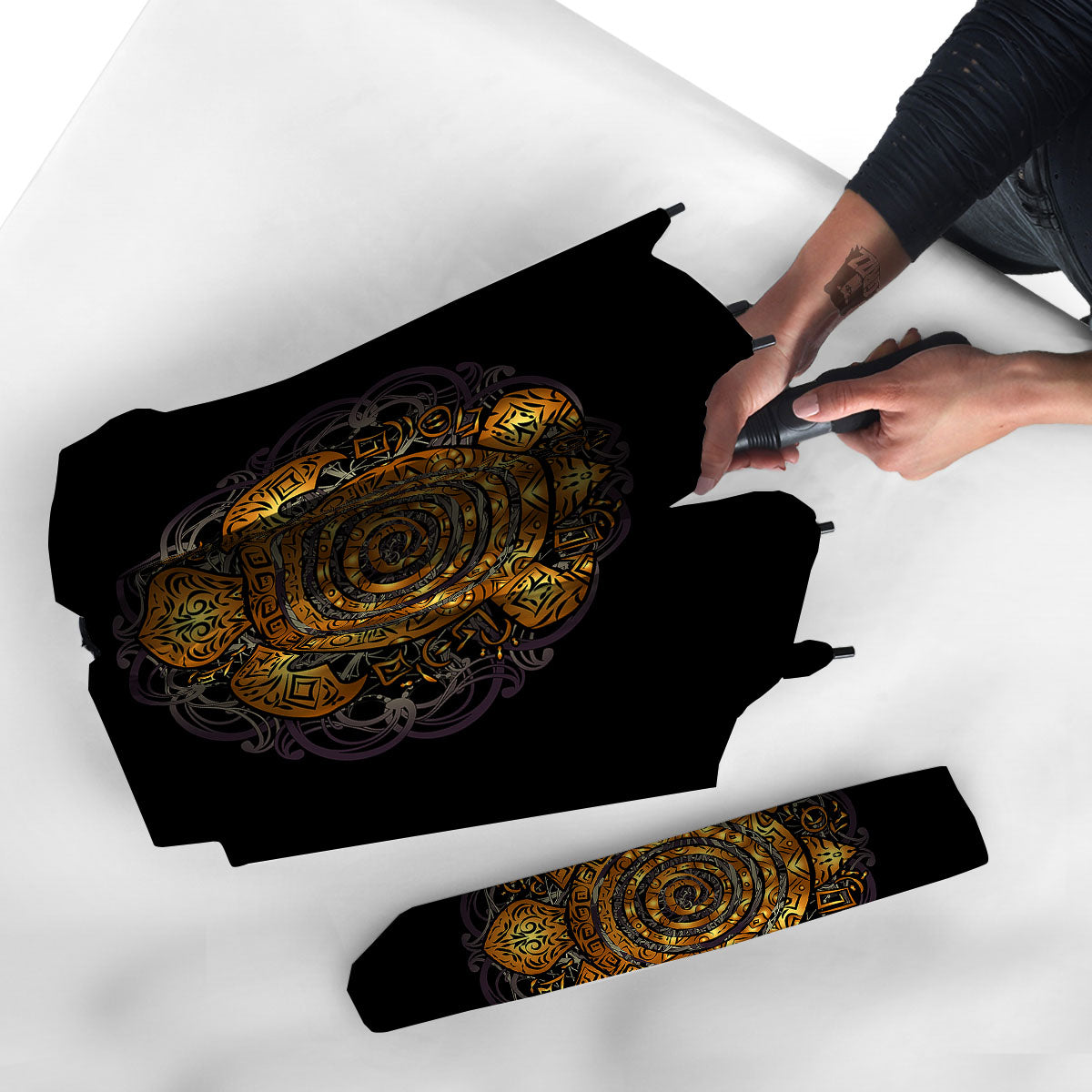 Sea Turtle Golden Tribal Print Umbrella-grizzshop