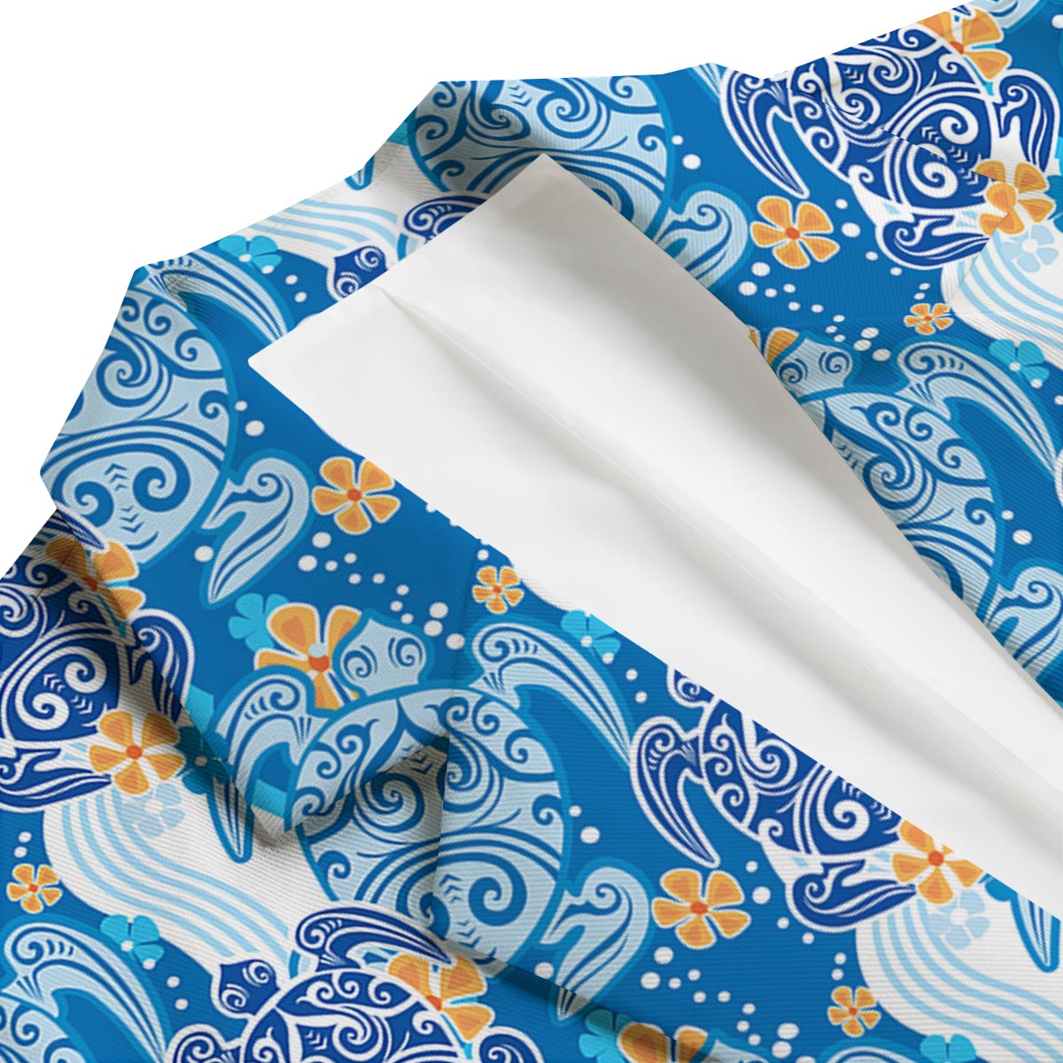 Sea Turtle Hawaiian Blue Pattern Print Men's Blazer-grizzshop