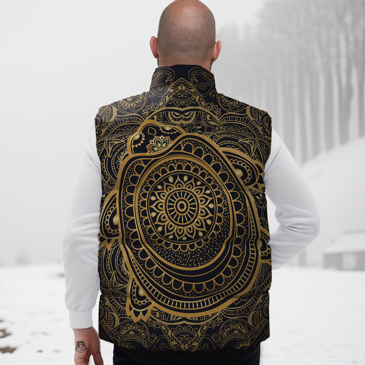 Sea Turtle Native Bohemian Print Down Vest