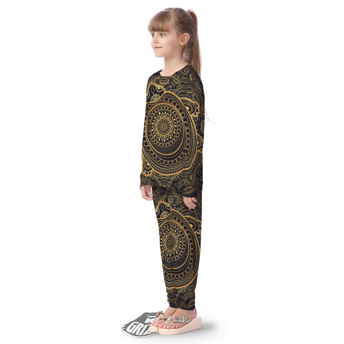 Sea Turtle Native Bohemian Print Kid's Pajamas-grizzshop