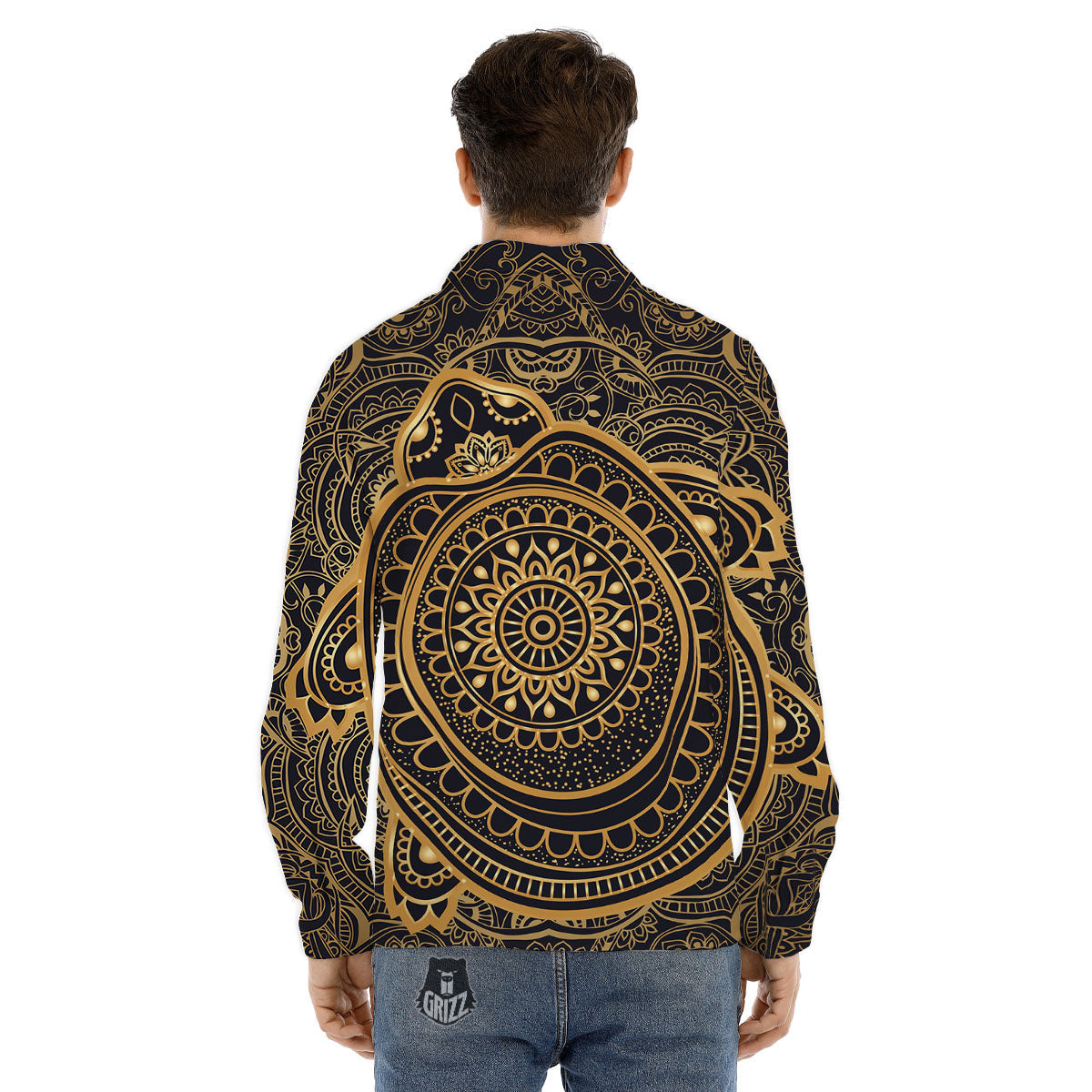 Sea Turtle Native Bohemian Print Men's Dress Shirts-grizzshop