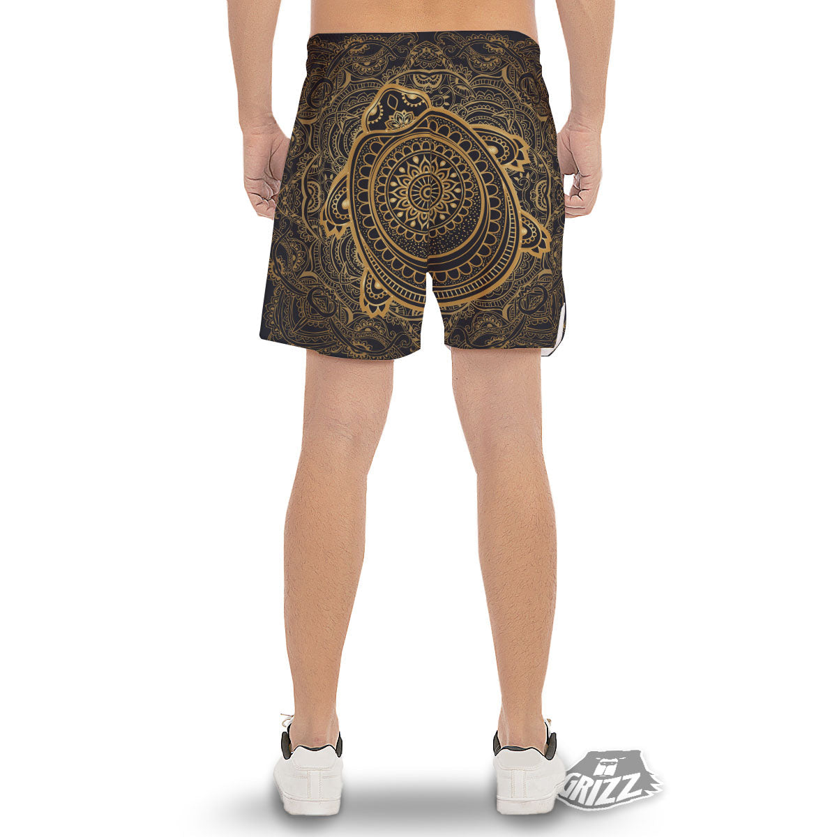 Sea Turtle Native Bohemian Print Men's Gym Shorts-grizzshop