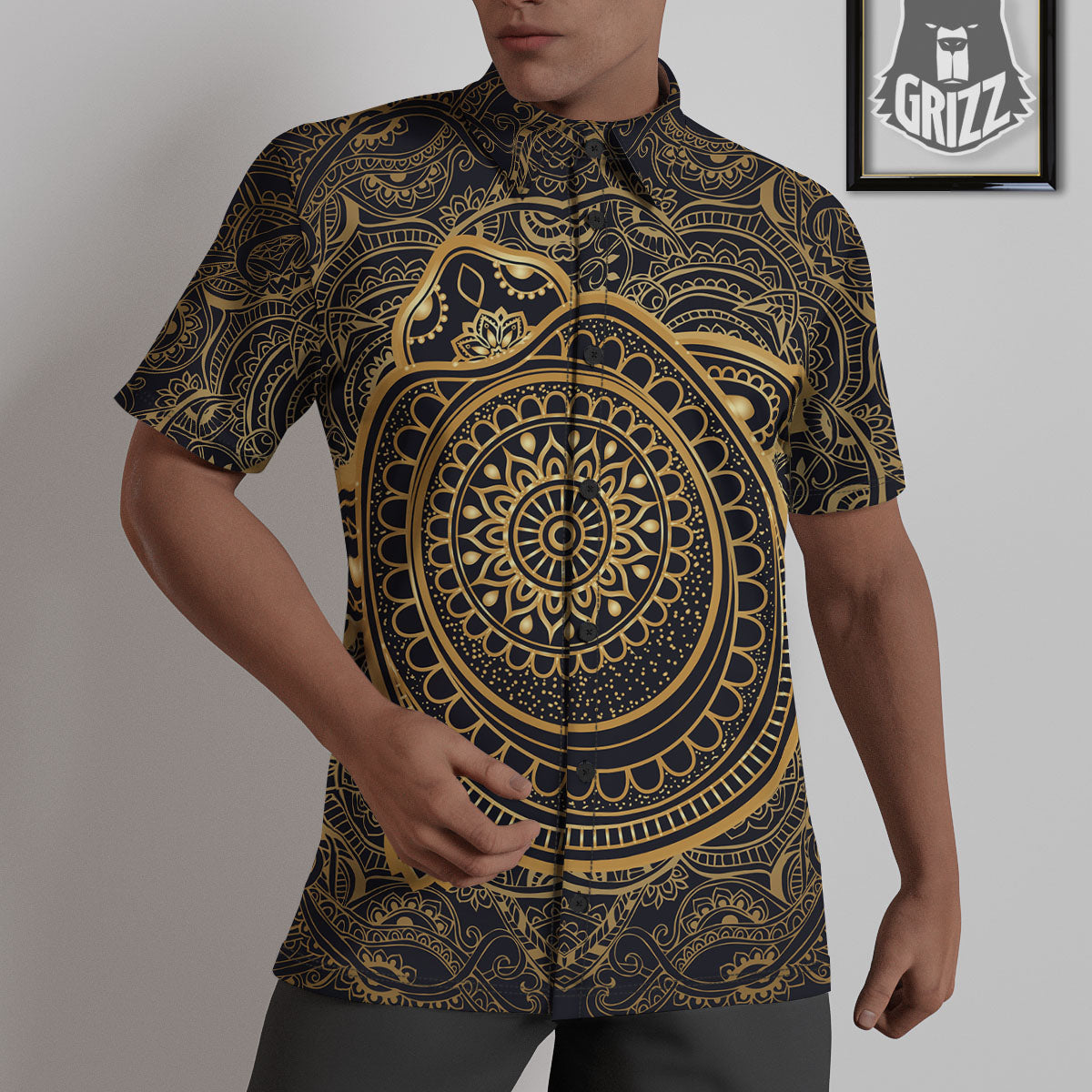 Sea Turtle Native Bohemian Print Untucked Shirts-grizzshop