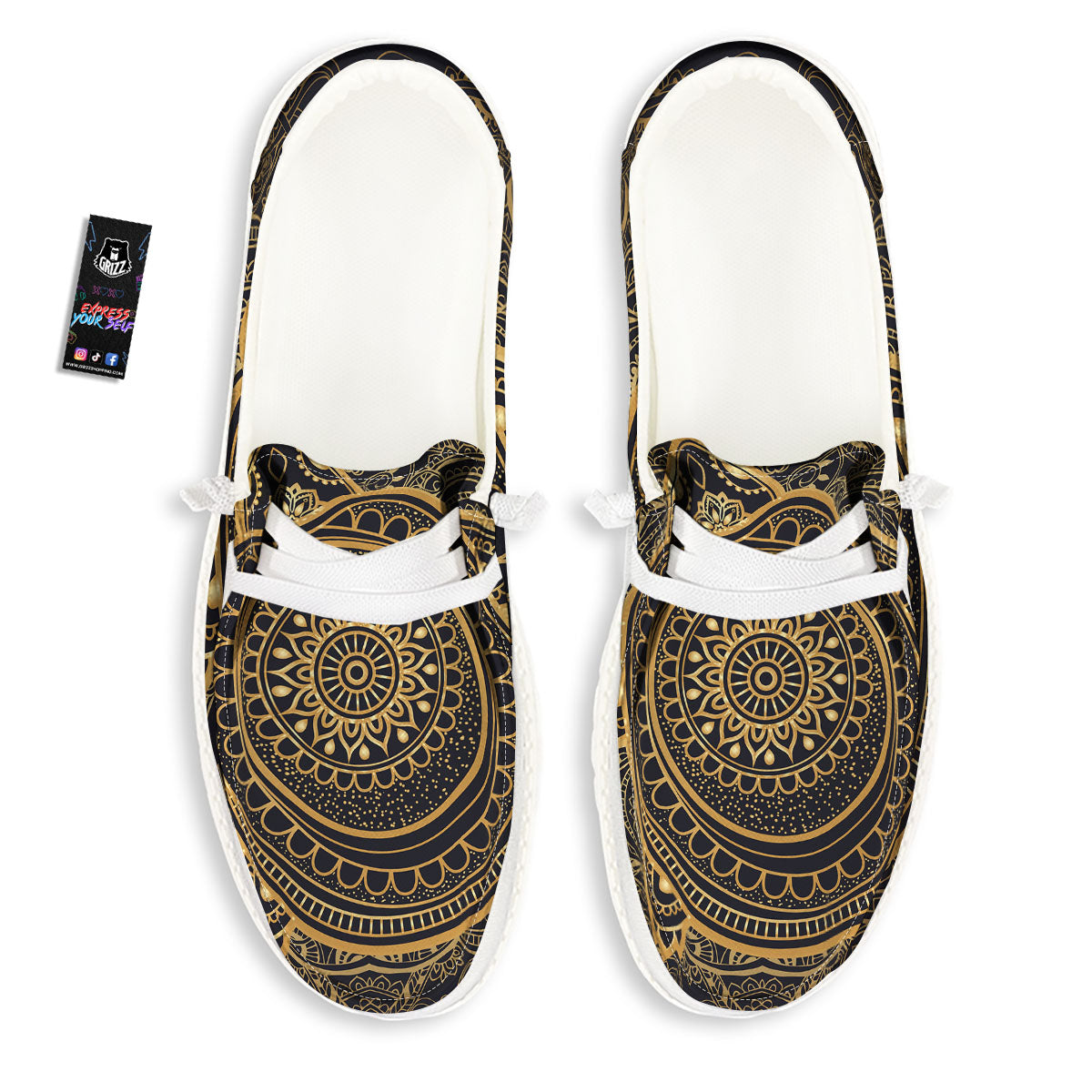 Sea Turtle Native Bohemian Print White Loafers-grizzshop