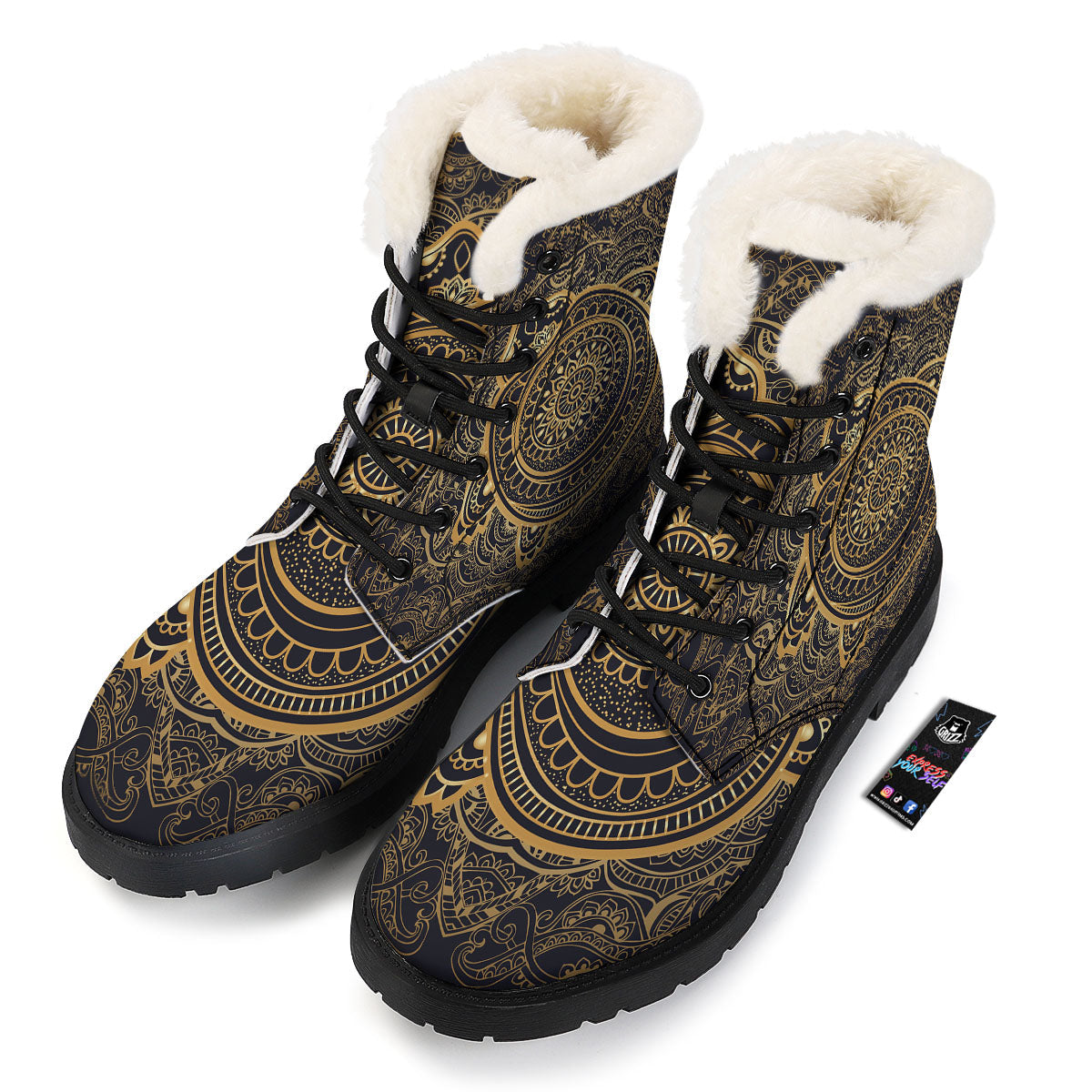 Sea Turtle Native Bohemian Print Winter Boots-grizzshop