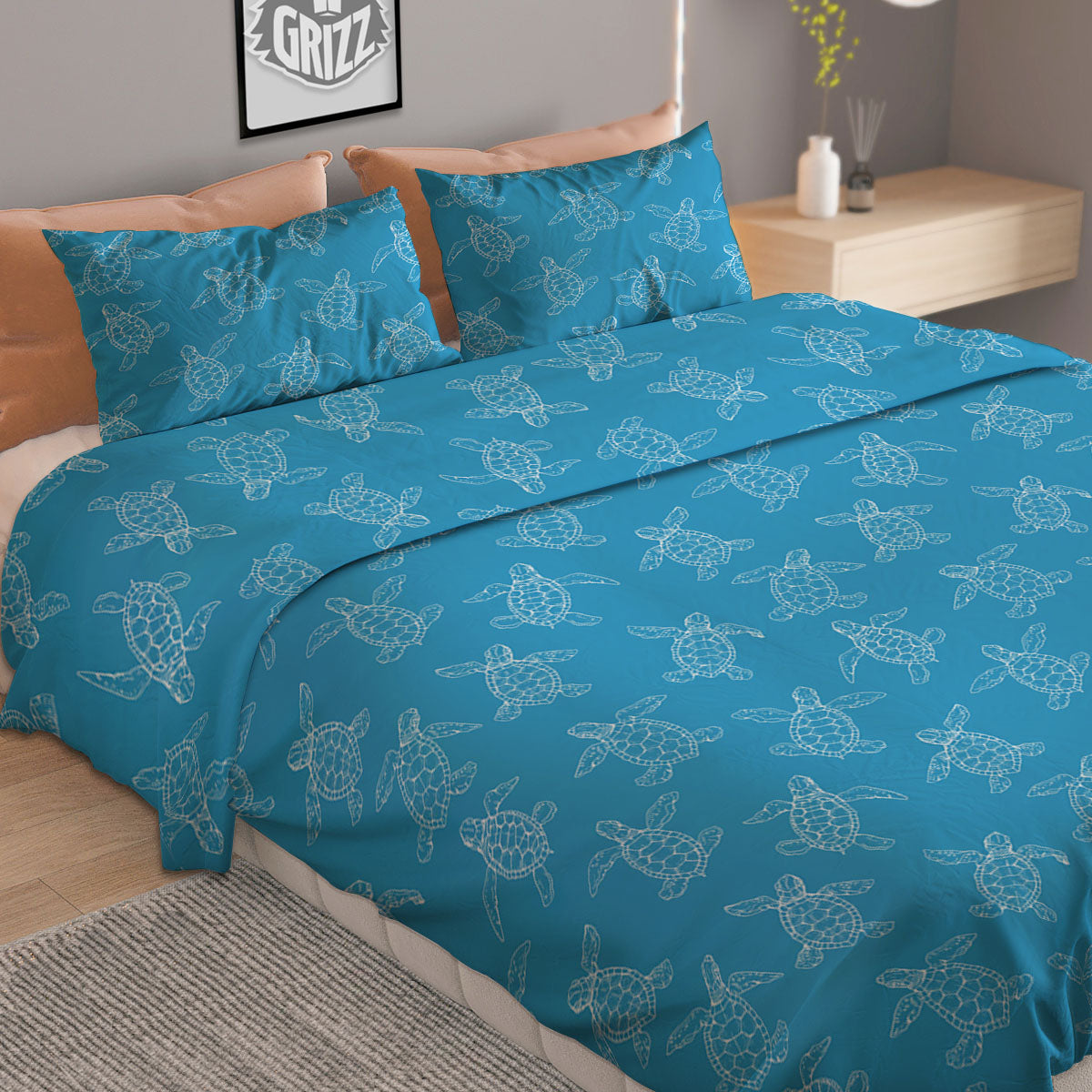 Rasta Lion Grunge Print Duvet Cover Bedding Set
