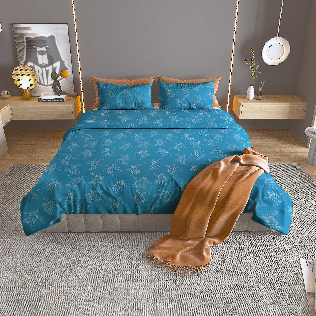 Rasta Lion Grunge Print Duvet Cover Bedding Set
