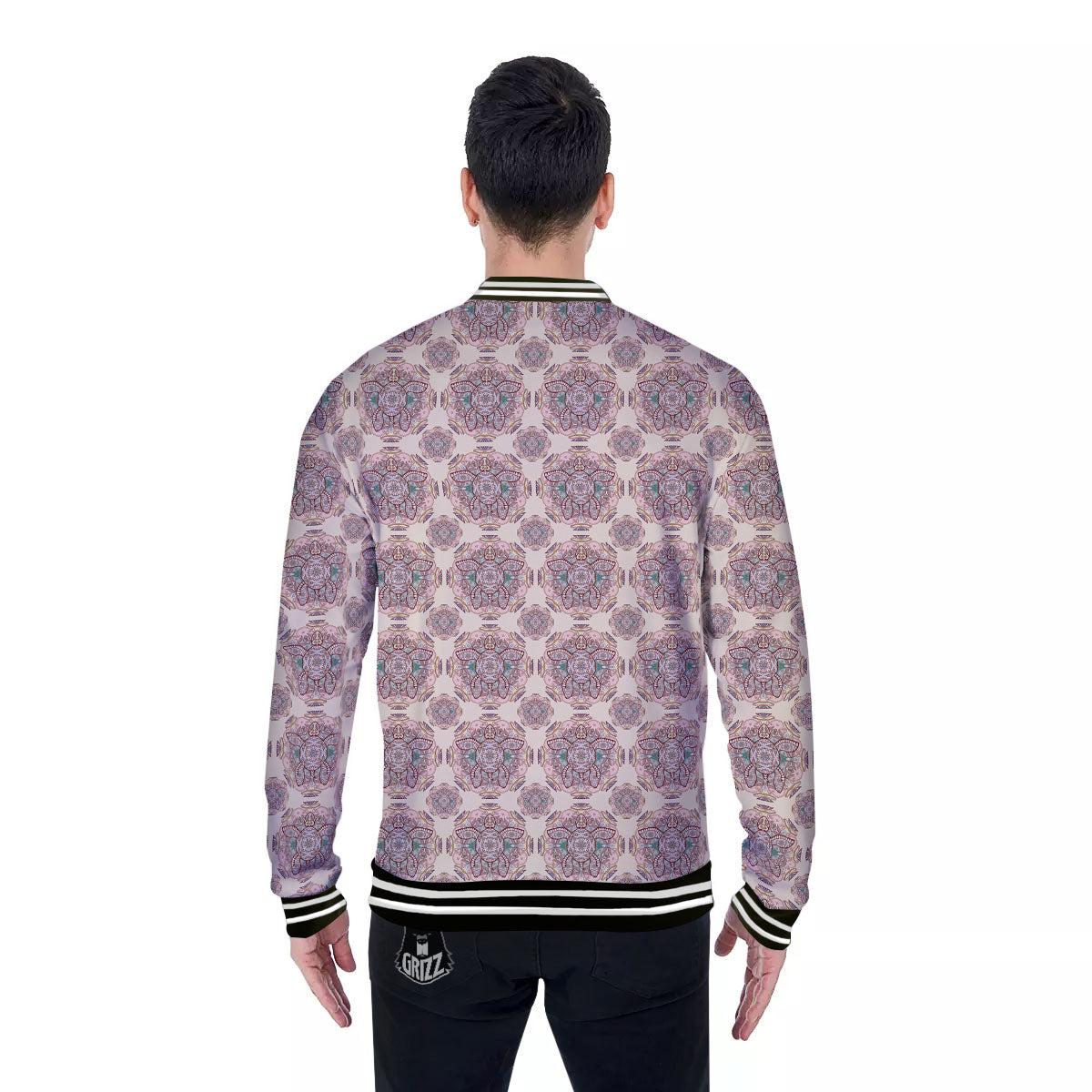 Sea Turtles Ethnic Print Baseball Jacket-grizzshop