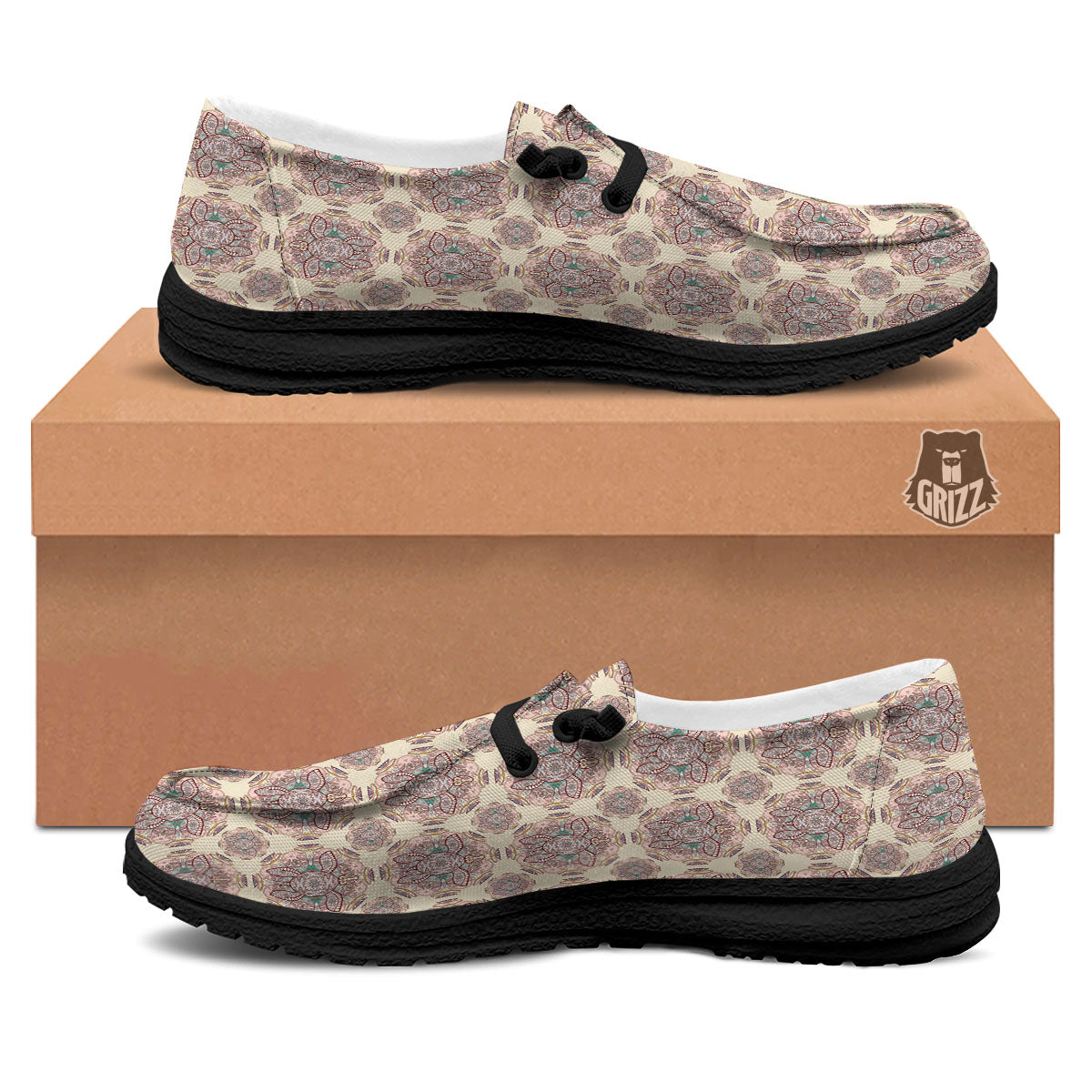 Sea Turtles Ethnic Print Black Loafers-grizzshop