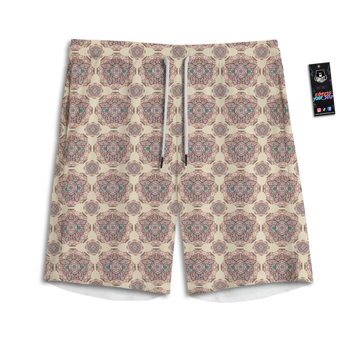 Sloth Happy Print Men's Athletic Shorts