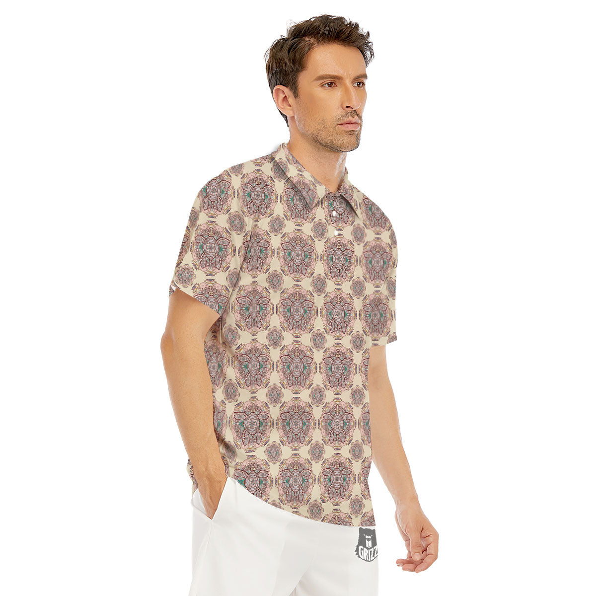 Sea Turtles Ethnic Print Men's Golf Shirts-grizzshop