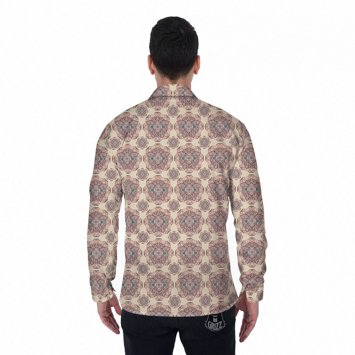 Sea Turtles Ethnic Print Men's Long Sleeve Shirts-grizzshop