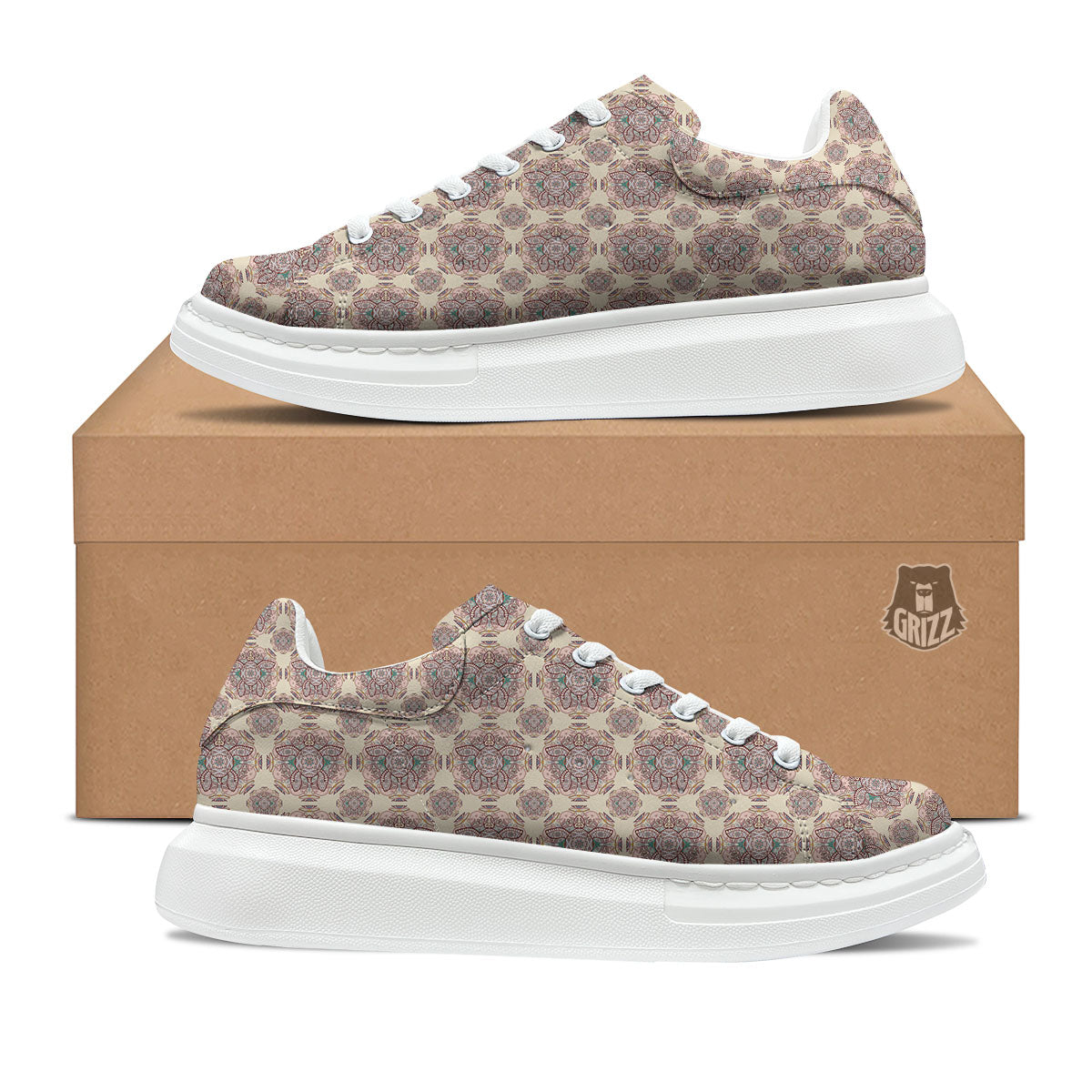 Sea Turtles Ethnic Print Platform Shoes-grizzshop