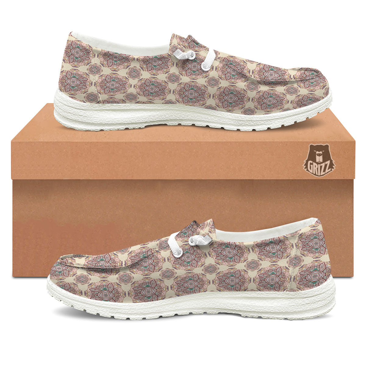 Sea Turtles Ethnic Print White Loafers-grizzshop