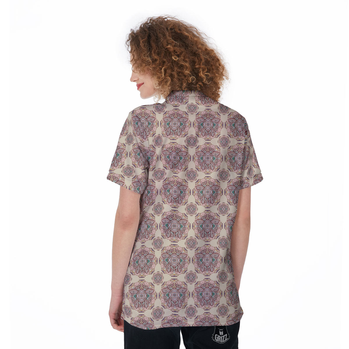 Sea Turtles Ethnic Print Women's Golf Shirts-grizzshop