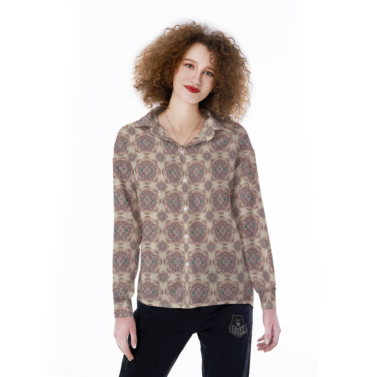 Sea Turtles Ethnic Print Women's Long Sleeve Shirts-grizzshop