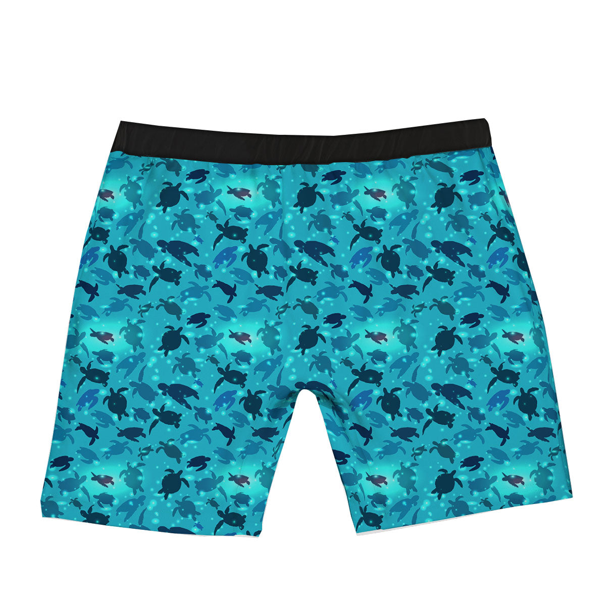 Sea Turtle Black And Blue Print Pattern Boxer Briefs
