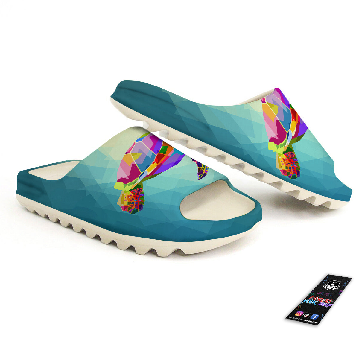 Sea Turtle Colorful Print Sandals-grizzshop
