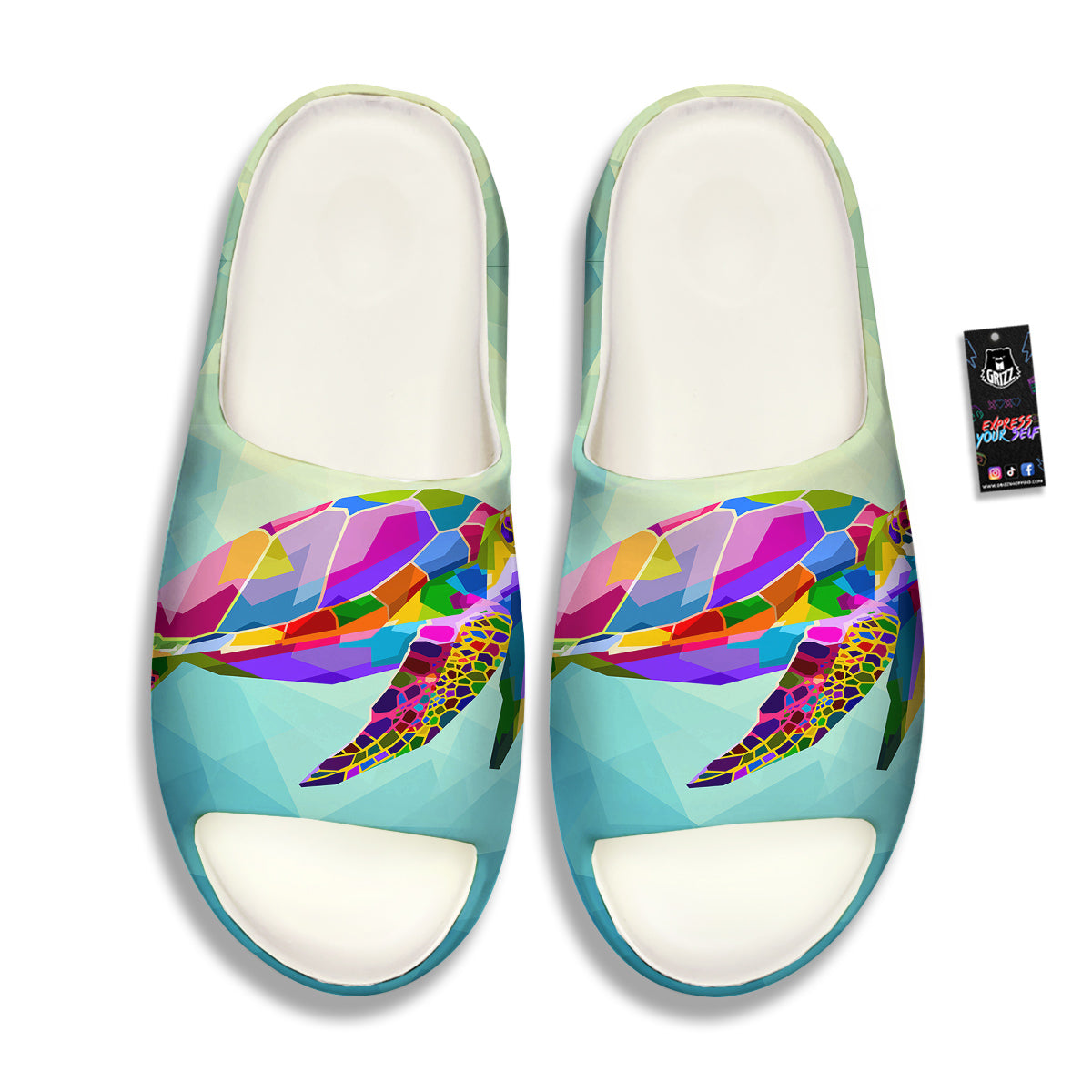 Sea Turtle Colorful Print Sandals-grizzshop