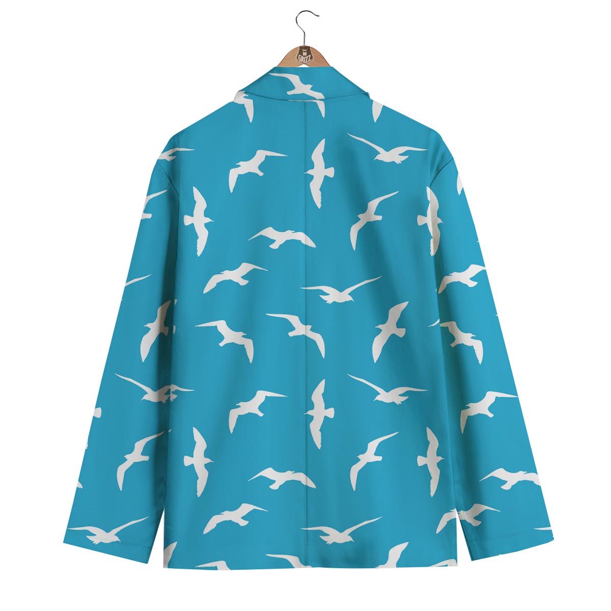Seagull Pattern Print Men's Blazer-grizzshop