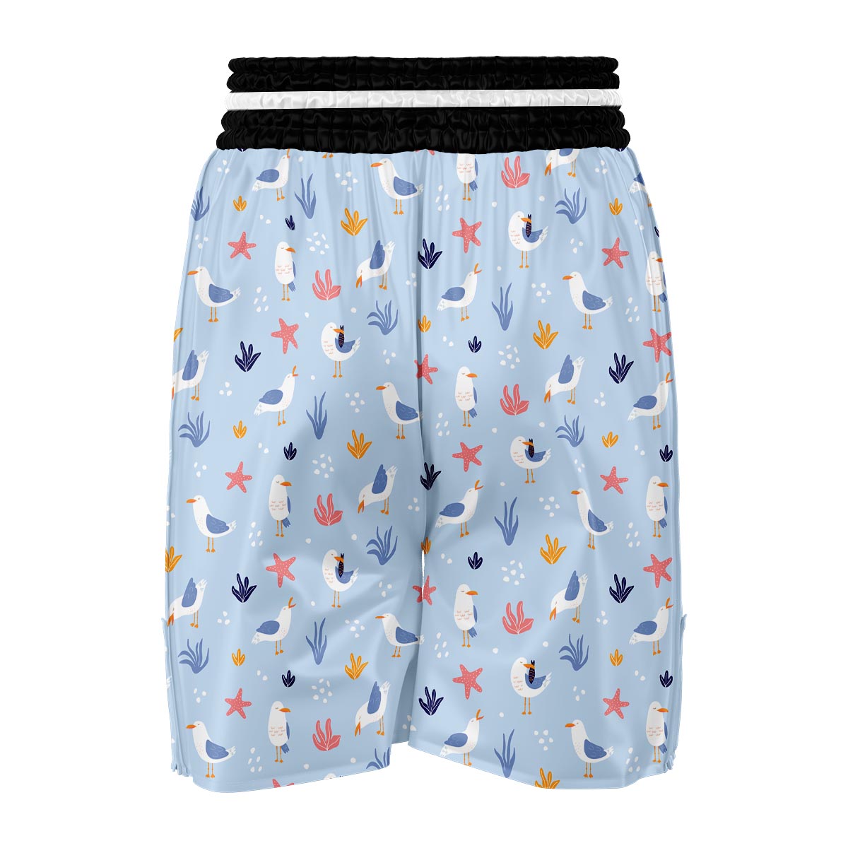 Seagull Print Pattern Boxing Shorts-grizzshop