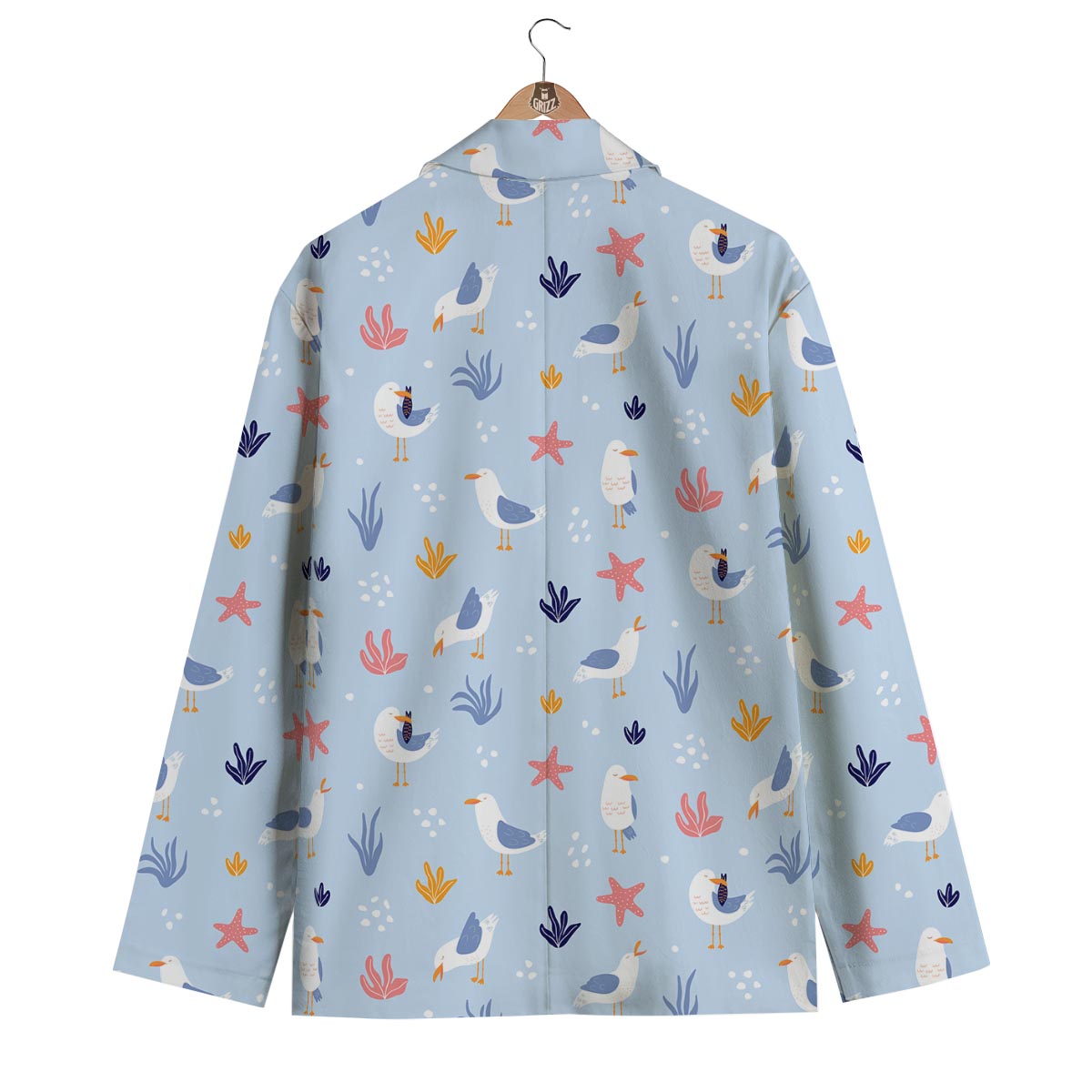 Seagull Print Pattern Men's Blazer-grizzshop