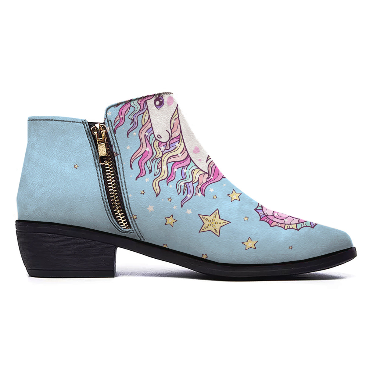 Seahorse Colorful Print Ankle Boots-grizzshop