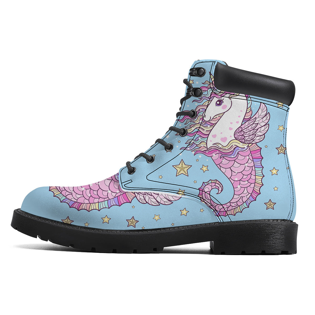 Seahorse Colorful Print Boots-grizzshop