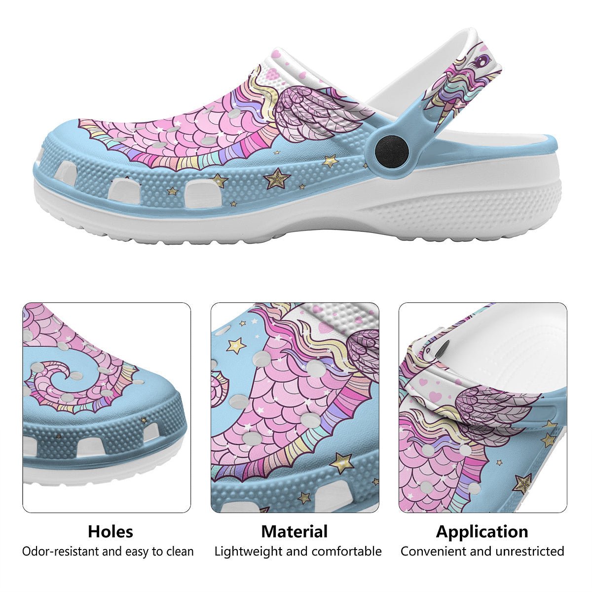 Seahorse Colorful Print Clog-grizzshop