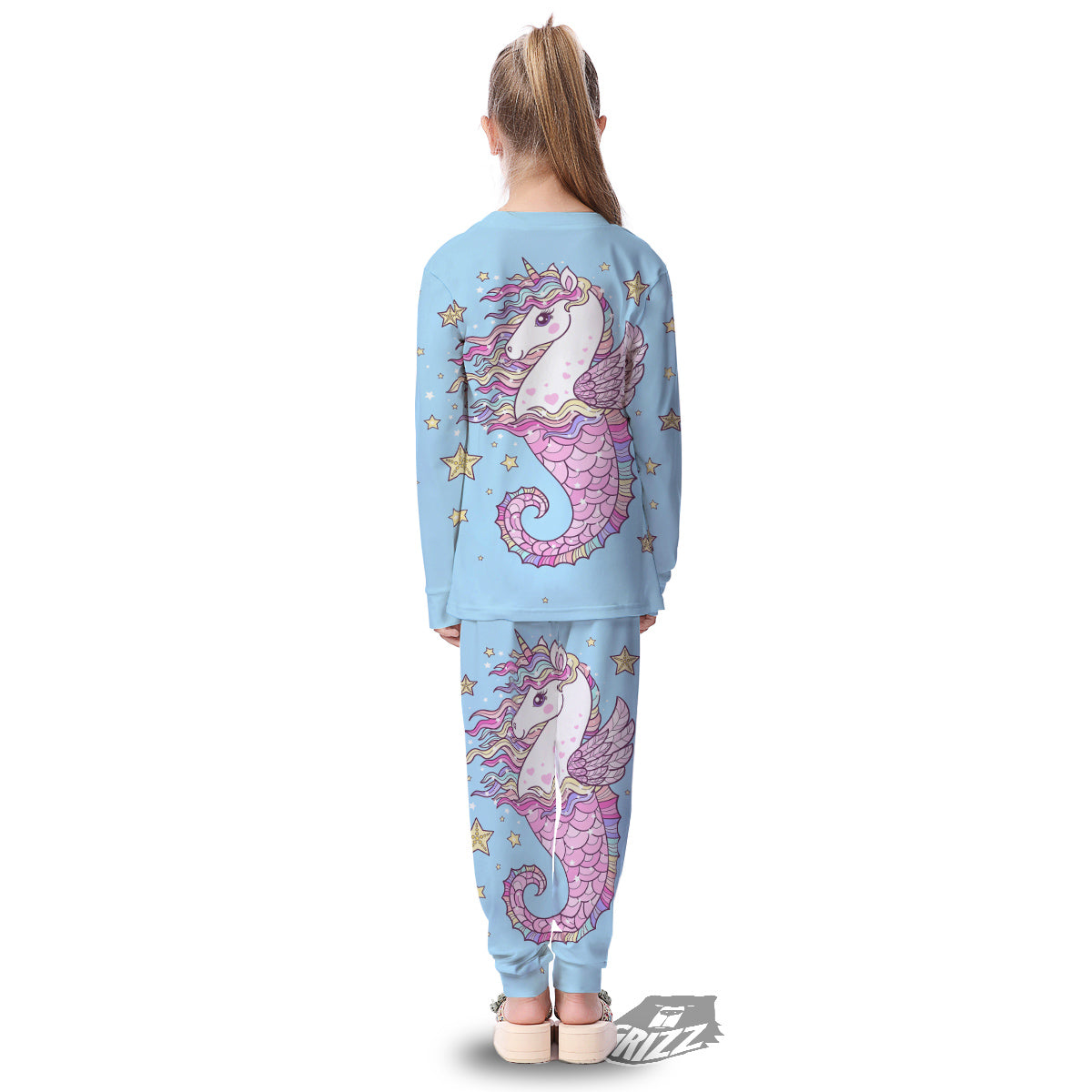 Seahorse Colorful Print Kid's Pajamas-grizzshop