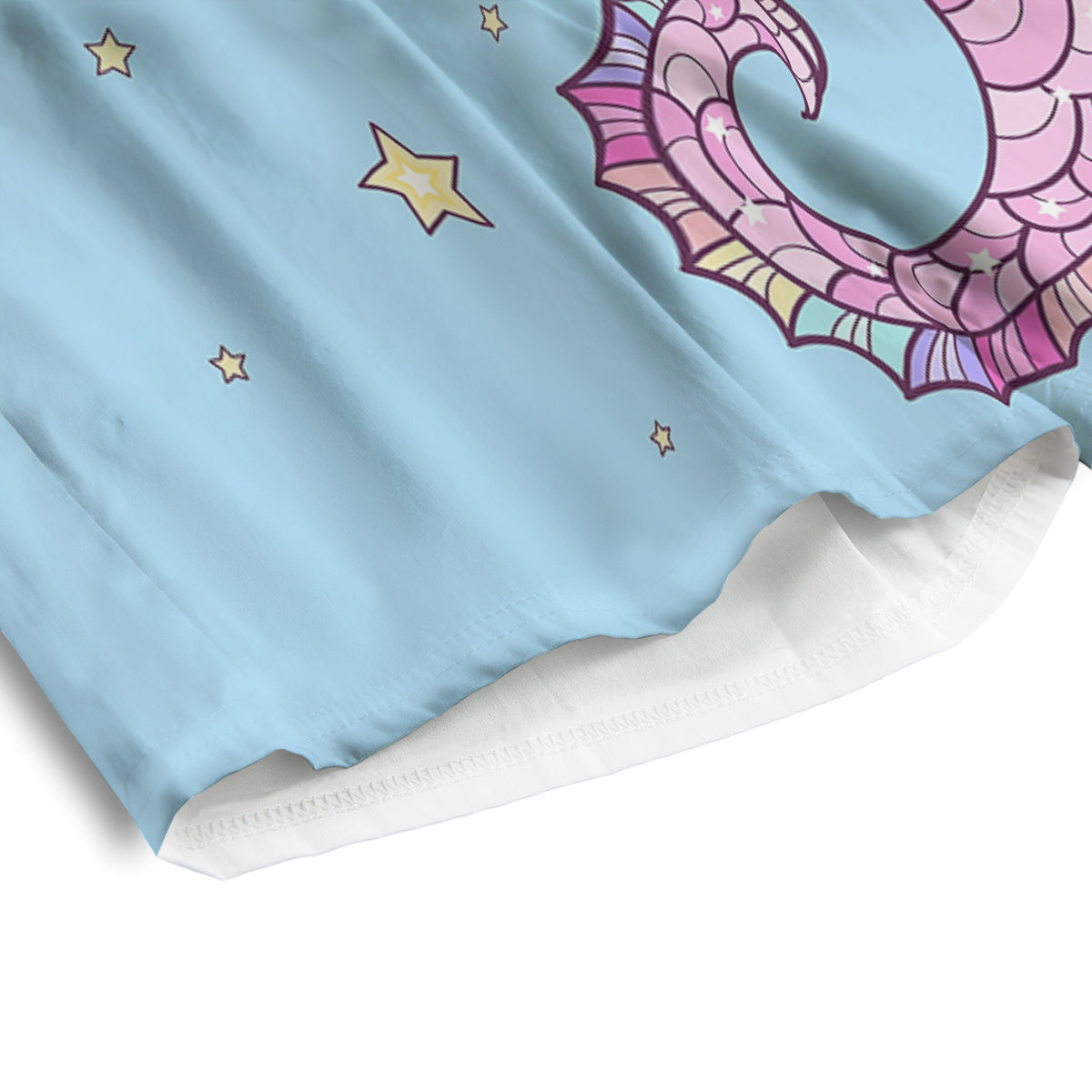 Seahorse Colorful Print Men's Athletic Shorts