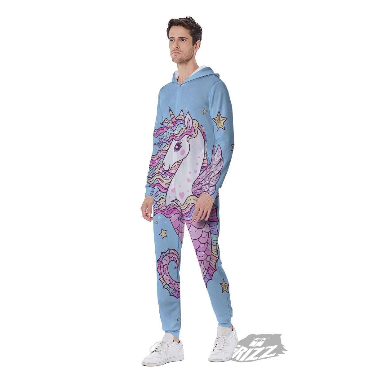 Seahorse Colorful Print Men's Jumpsuit-grizzshop