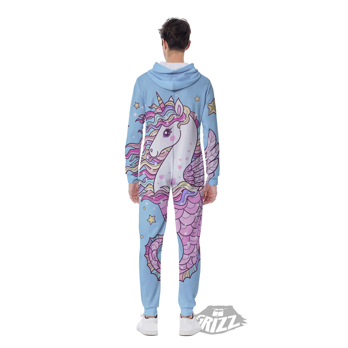 Seahorse Colorful Print Men's Jumpsuit-grizzshop