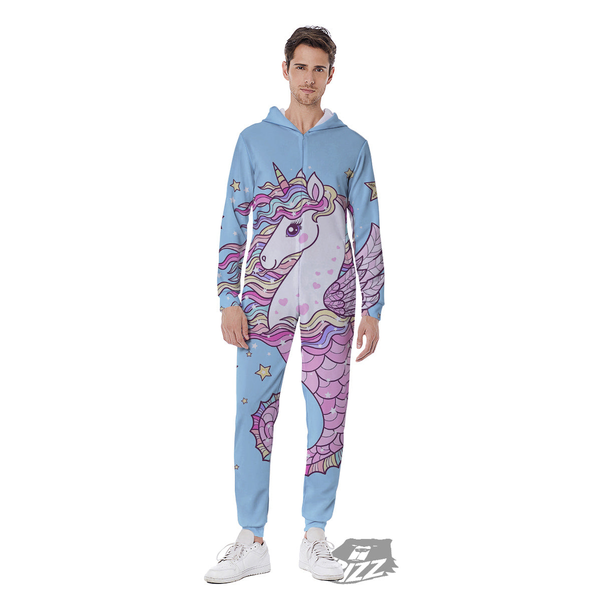 Seahorse Colorful Print Men's Jumpsuit-grizzshop
