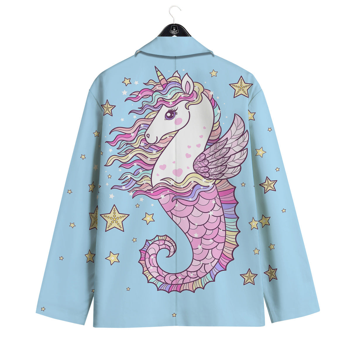 Seahorse Colorful Print Men's Sport Coat-grizzshop