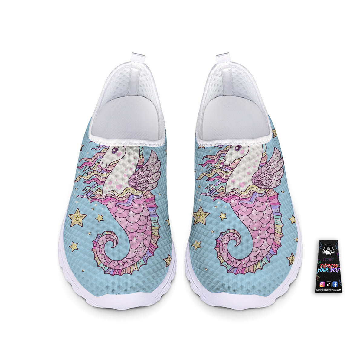 Seahorse Colorful Print Nurse Shoes-grizzshop