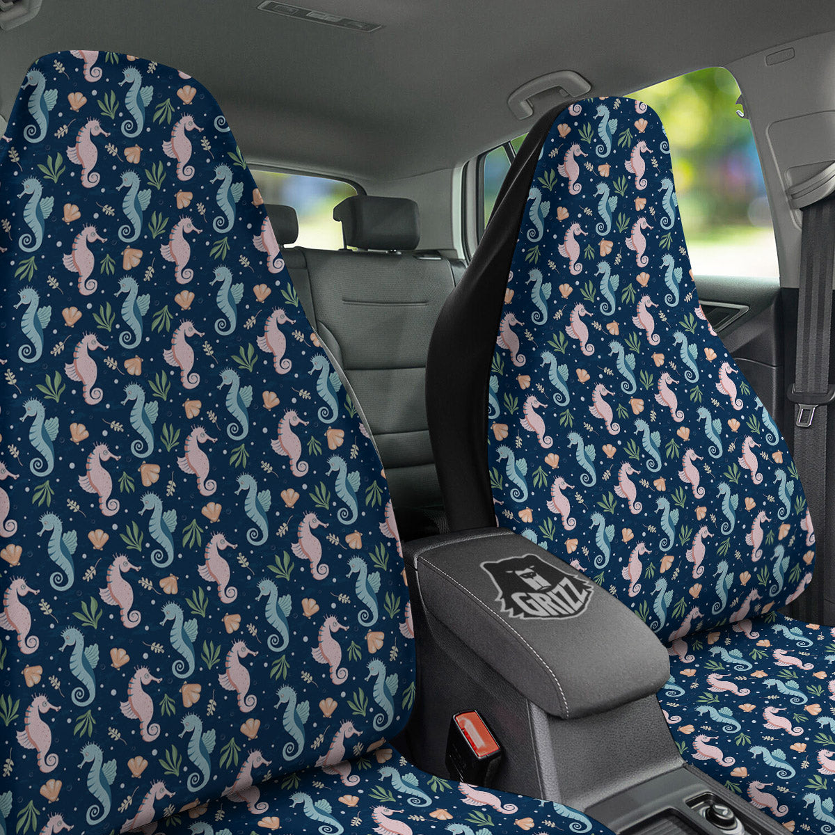 Seahorse Colorful Print Pattern Car Seat Covers-grizzshop